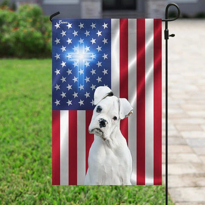 Boxer Christian Cross American US House Flags, Christian Flag, Scripture Flag, Garden Banner