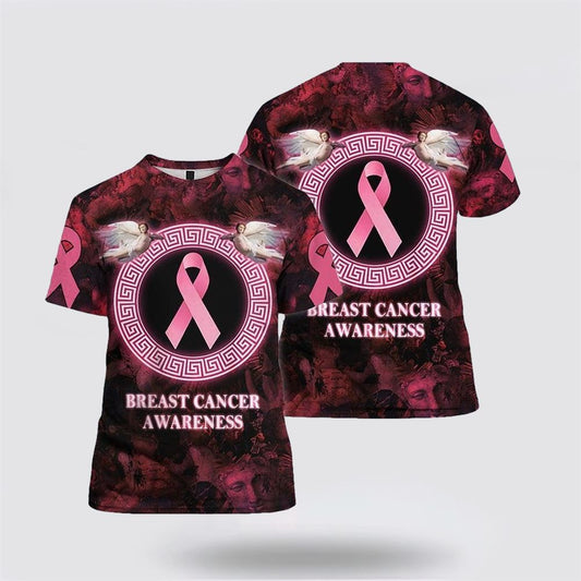 Breast Cancer Awareness God All Over Print 3D T Shirt, Breast Cancer Gift Ideas, Unisex T Shirt