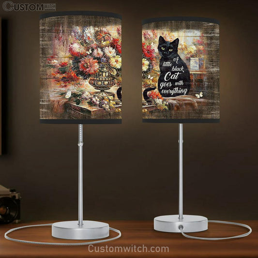 Brilliant Flower Garden Black Cat A Little Black Cat Goes With Everything Table Lamb Gift - Bible Verse Table Lamb - Religious Bedroom Decor