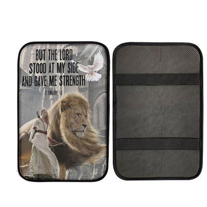 But The Lord Stood With Me And Gave Me Strength Car Center Console Cover, Religious Car Armrest Accessories