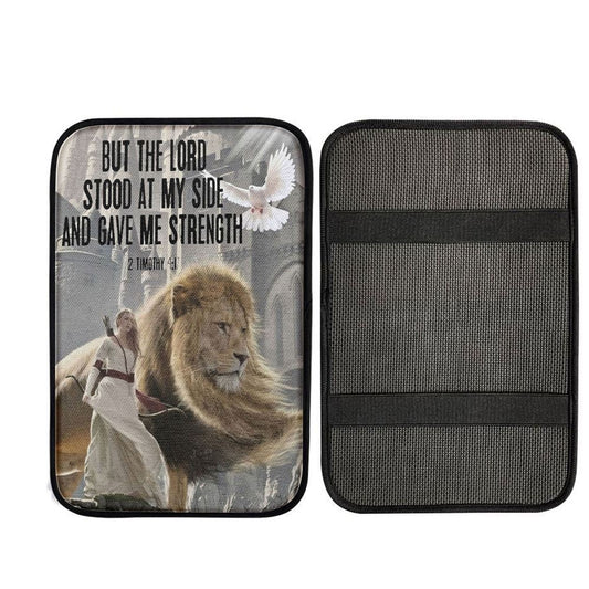 But The Lord Stood With Me And Gave Me Strength Car Center Console Cover, Religious Car Armrest Accessories