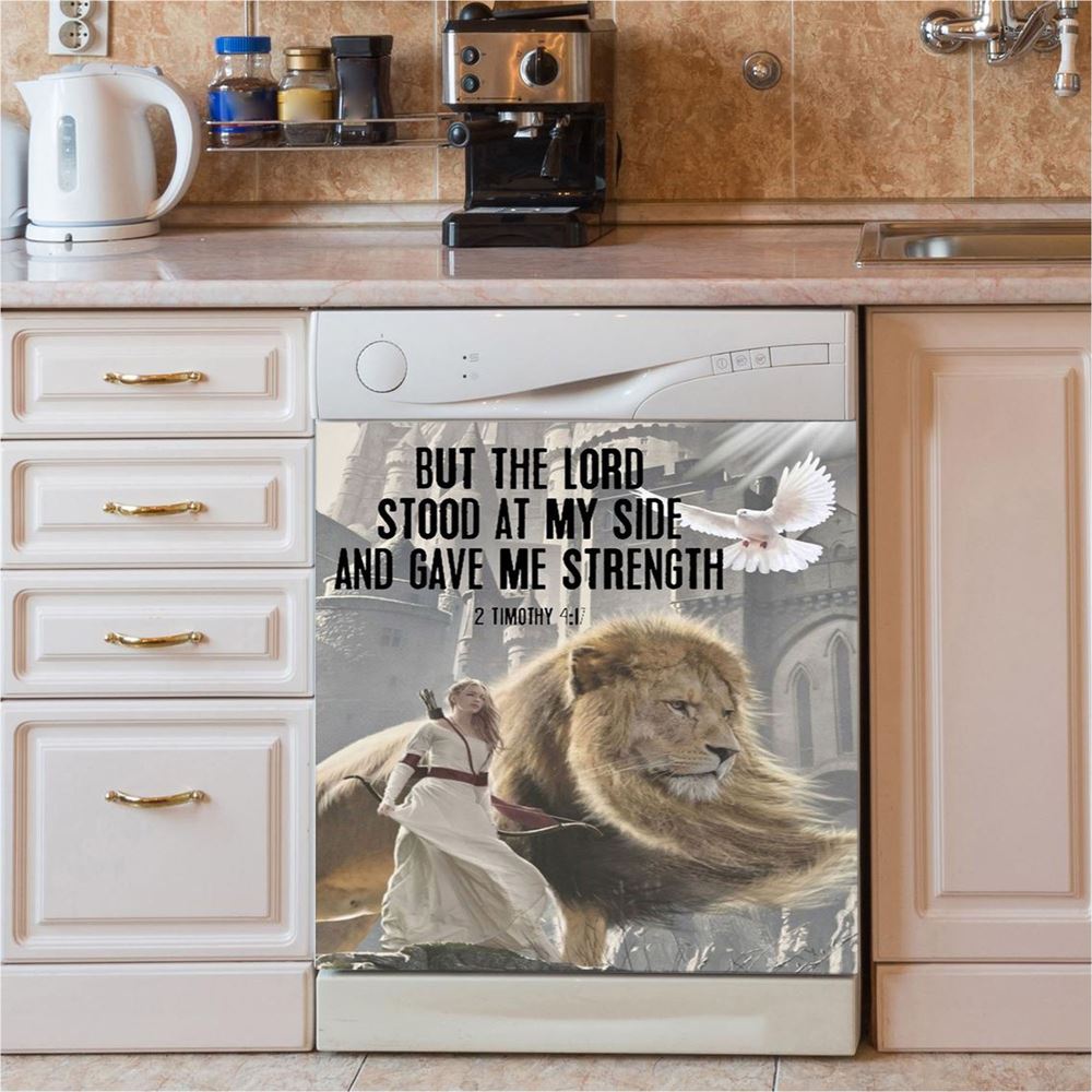 But The Lord Stood With Me And Gave Me Strength Dishwasher Cover, Christian Inspirational Dishwasher Magnet Cover