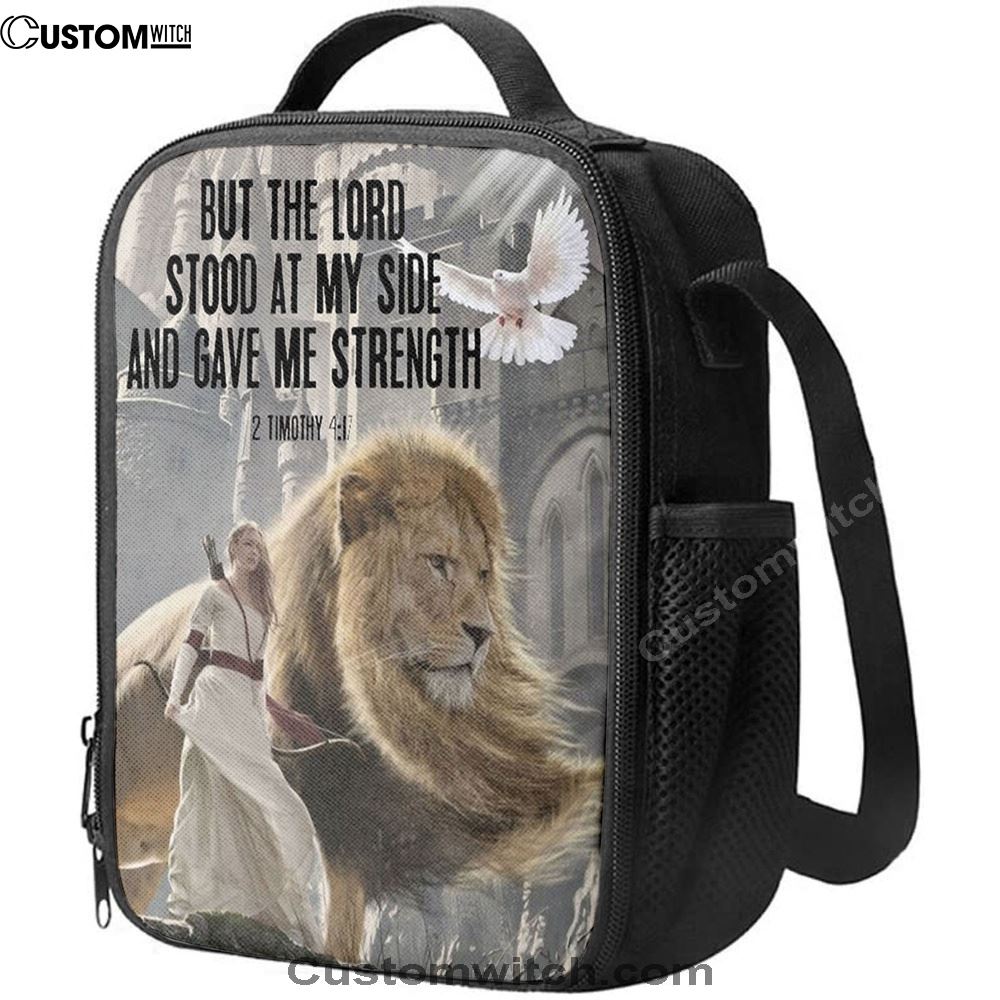 But The Lord Stood With Me And Gave Me Strength Lunch Bag, Christian Lunch Bag For School, Picnic, Religious Lunch Bag