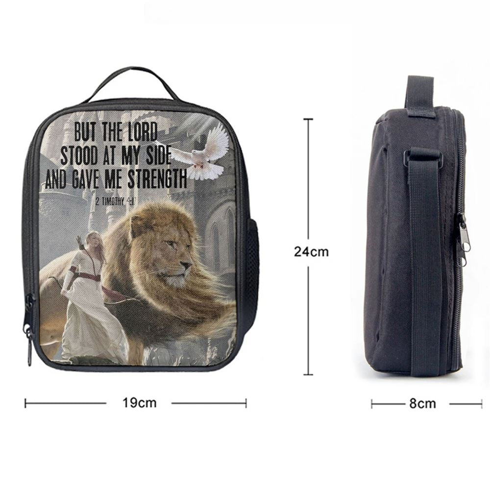 But The Lord Stood With Me And Gave Me Strength Lunch Bag, Christian Lunch Bag For School, Picnic, Religious Lunch Bag