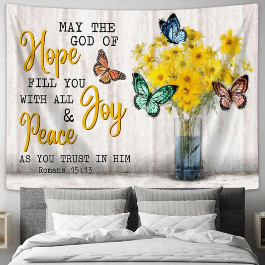 Butterflies Flowers May The Hope God Of Hope Romans 1513 Canvas Print - Inspirational Canvas Art - Scripture Wall Art_2745 1