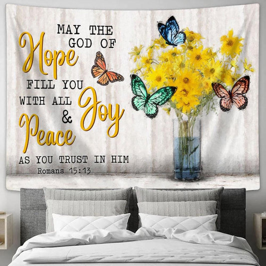 Butterflies Flowers May The Hope God Of Hope Romans 1513 Canvas Print - Inspirational Canvas Art - Scripture Wall Art_2745 2