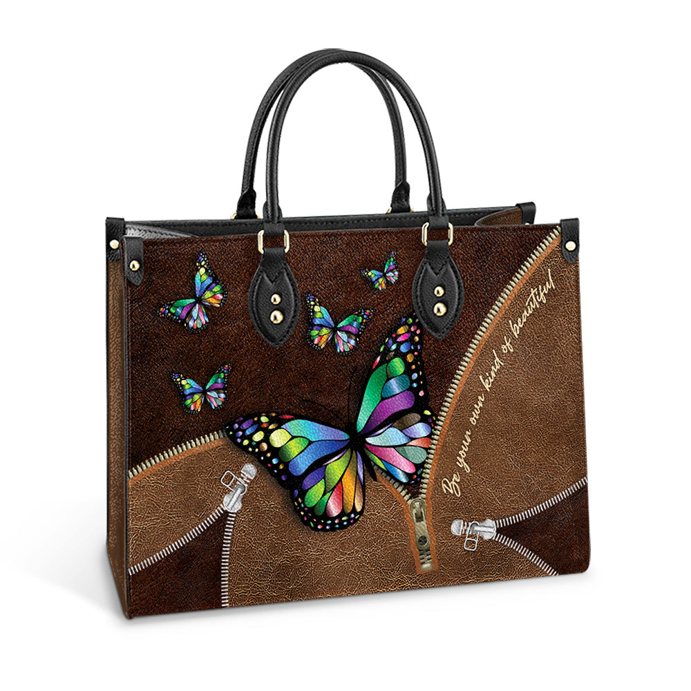 Butterfly Be Your Own Kind Of Beautiful Leather Bag, Women's Pu Leather Bag, Best Mother's Day Gifts