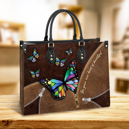 Butterfly Be Your Own Kind Of Beautiful Leather Bag, Women's Pu Leather Bag, Best Mother's Day Gifts