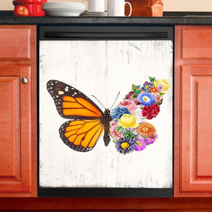 Butterfly Floral Dishwasher Cover, Gift For Women