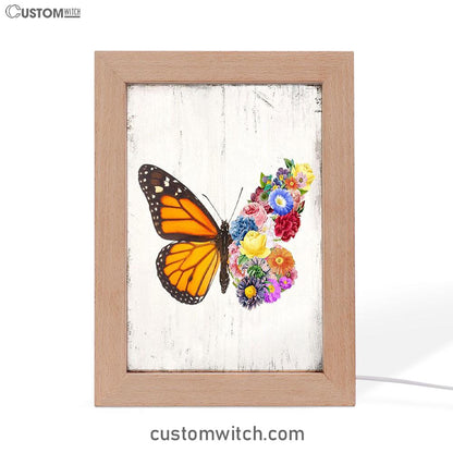 Butterfly Floral Frame Lamp Art - Gift For Women