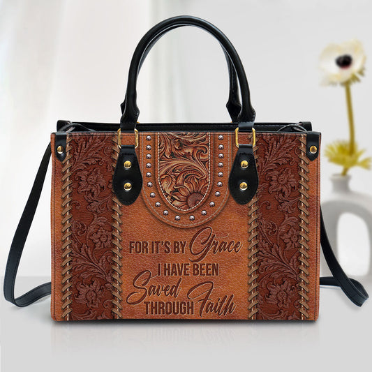 By Grace I Have Been Saved Through Faith, Must-Have Leather Bag, Christian Pu Leather Bags For Women