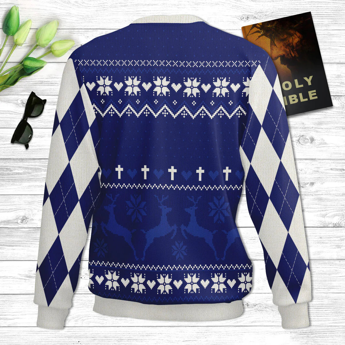 By Grace Through Faith Ephesians 28 Ugly Christmas Sweater - Christian Unisex Sweater - Religious Christmas Gift