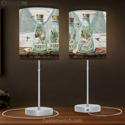 Cactus Just have faith Table Lamb Gift - Bible Verse Table Lamb - Religious Bedroom Decor