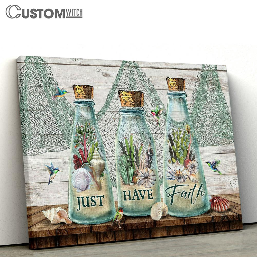 Cactus Just have faith Canvas Wall Art - Bible Verse Canvas - Religious Prints