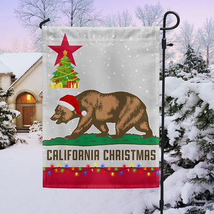 California Christmas Santa Bear Merry Christmas Flag, Christmas Garden Flag, Home Decor Accessories, Christmas Outdoor Decor Ideas