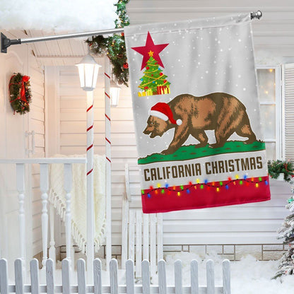 California Christmas Santa Bear Merry Christmas Flag, Christmas Garden Flag, Home Decor Accessories, Christmas Outdoor Decor Ideas
