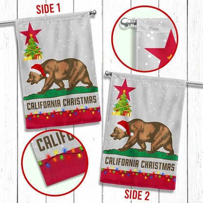 California Christmas Santa Bear Merry Christmas Flag, Christmas Garden Flag, Home Decor Accessories, Christmas Outdoor Decor Ideas