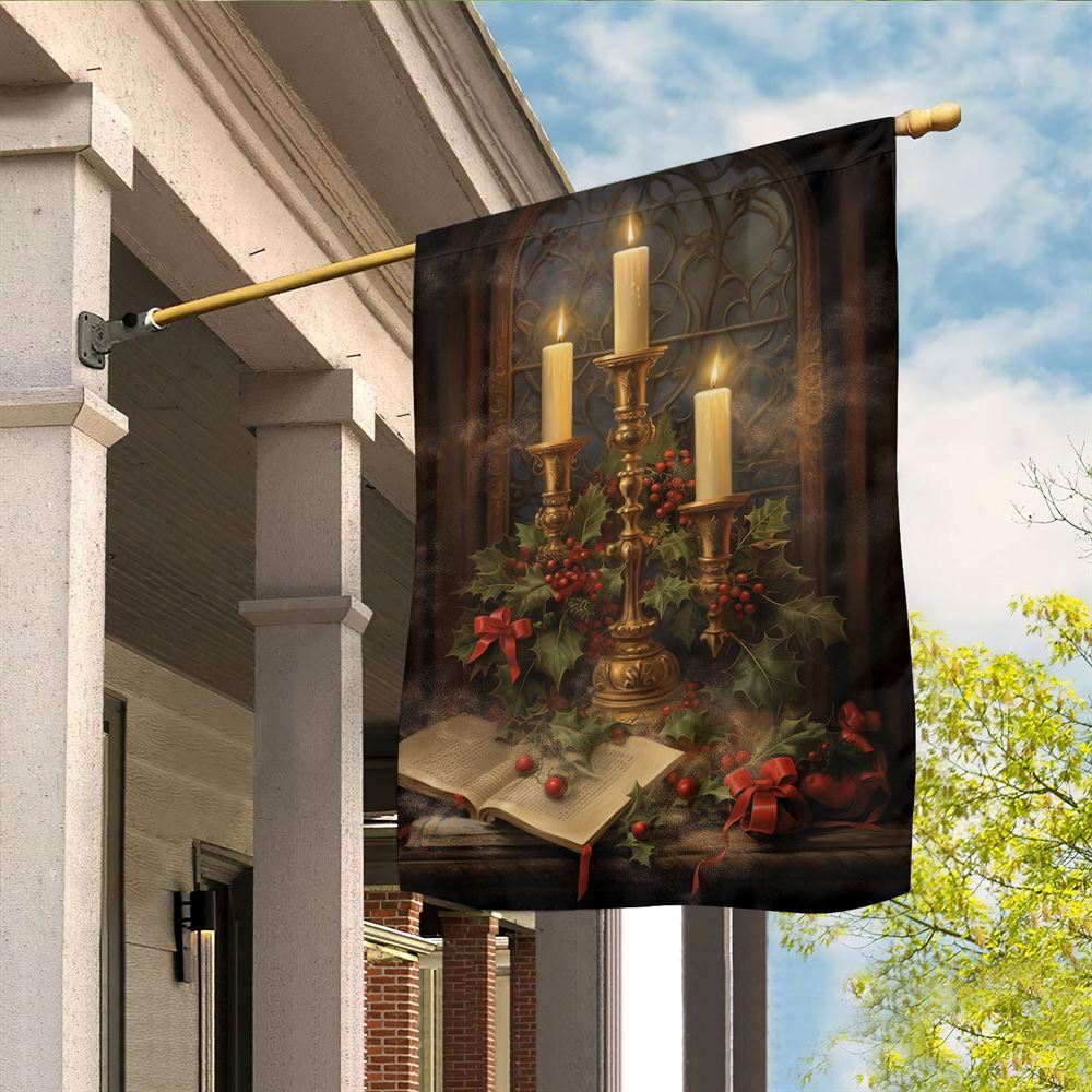 Candles, Carols And Christmas Chronicles Flag, Christmas Garden Flag, Home Decor Accessories, Christmas Outdoor Decor Ideas