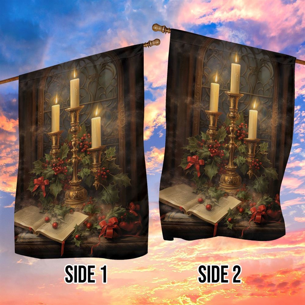 Candles, Carols And Christmas Chronicles Flag, Christmas Garden Flag, Home Decor Accessories, Christmas Outdoor Decor Ideas