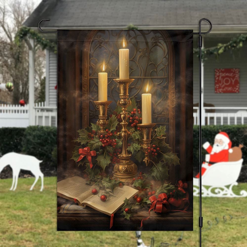 Candles, Carols And Christmas Chronicles Flag, Christmas Garden Flag, Home Decor Accessories, Christmas Outdoor Decor Ideas