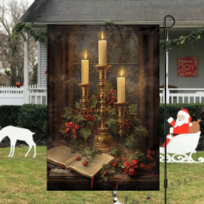 Candles, Carols And Christmas Chronicles Flag, Christmas Garden Flag, Home Decor Accessories, Christmas Outdoor Decor Ideas
