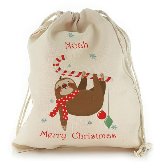 Candy Cane Sloth Christmas Sack, Gift For Chidren, Christmas Bag Gift, Christmas Gift 2023