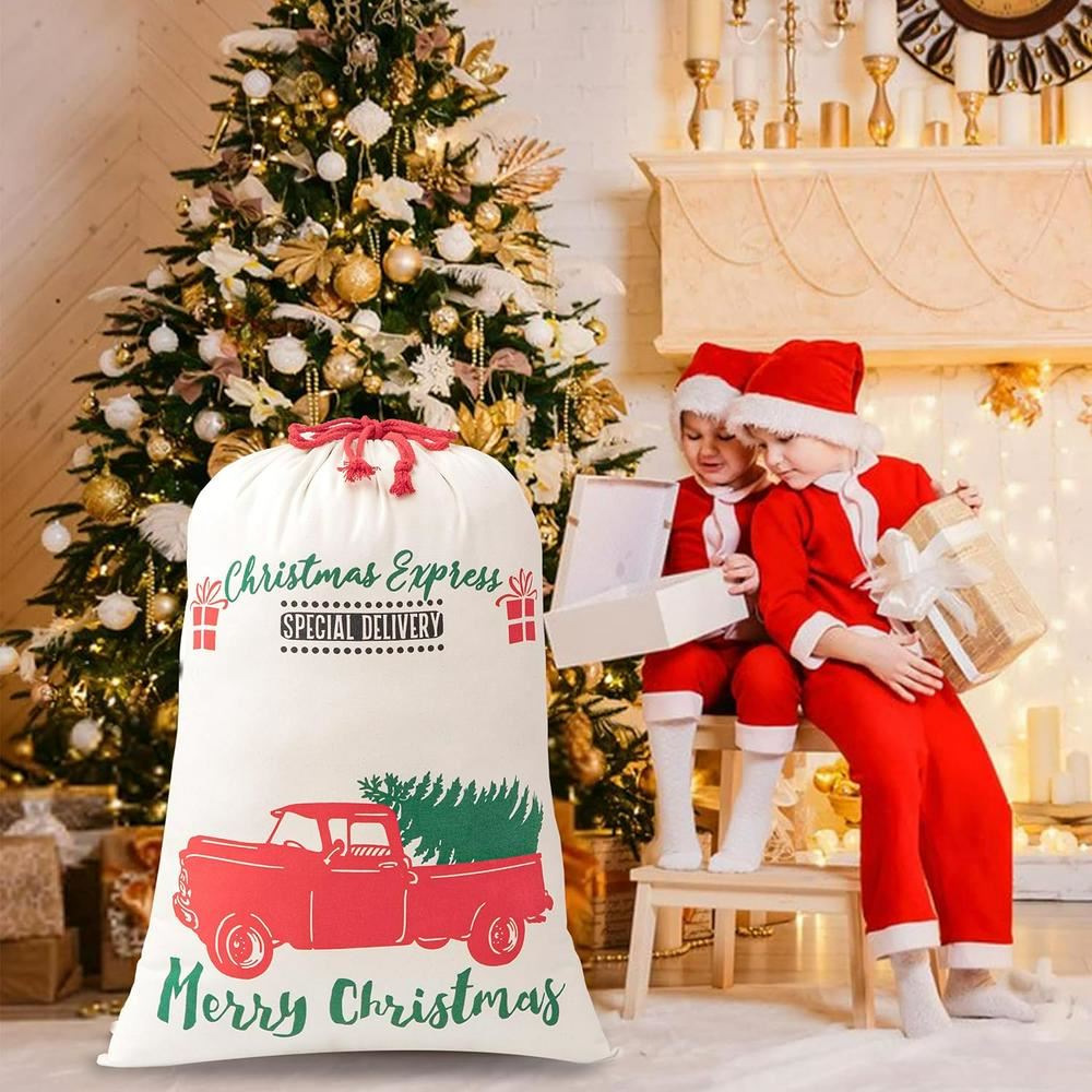 Car With Tree Christmas Sacks, Gift For Chidren, Christmas Bag Gift, Christmas Gift 2023