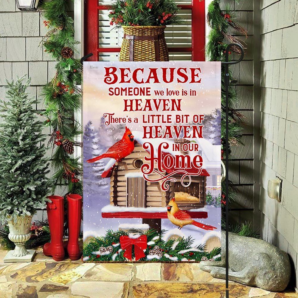 Cardinal Because Someone We Love Is In Heaven Flag, Christmas Notre Dame House Flag, Christmas Outdoor Decor Ideas