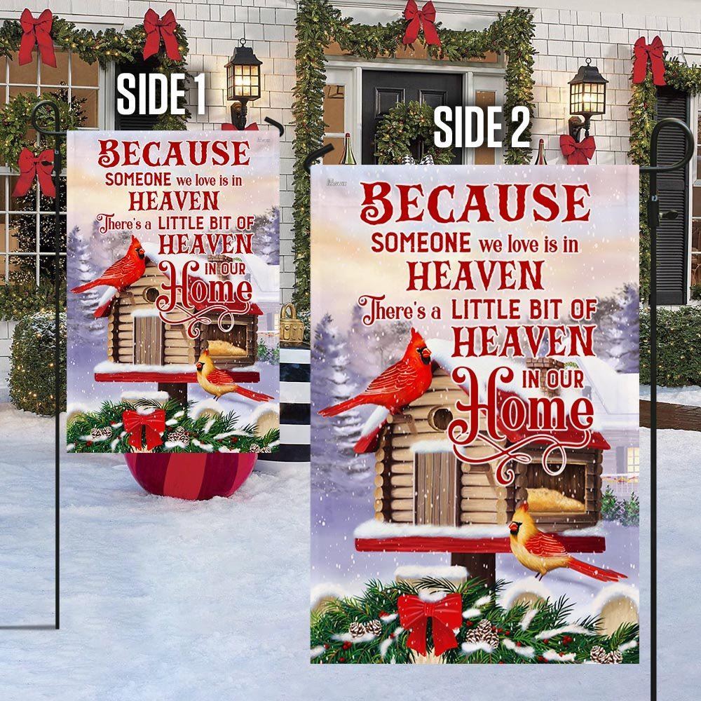 Cardinal Because Someone We Love Is In Heaven Flag, Christmas Notre Dame House Flag, Christmas Outdoor Decor Ideas