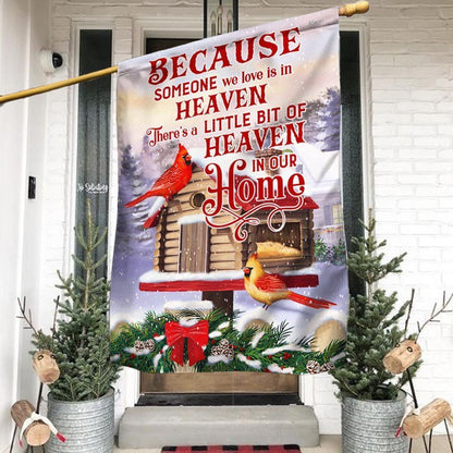 Cardinal Because Someone We Love Is In Heaven Flag, Christmas Notre Dame House Flag, Christmas Outdoor Decor Ideas