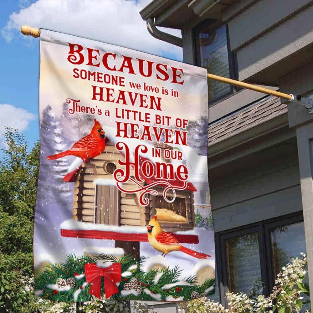 Cardinal Because Someone We Love Is In Heaven Flag, Christmas Notre Dame House Flag, Christmas Outdoor Decor Ideas