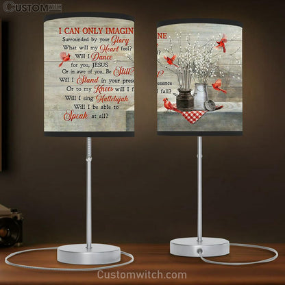 Cardinal Briar I Can Only Imagine Table Lamb Gift - Bible Verse Table Lamb - Religious Bedroom Decor