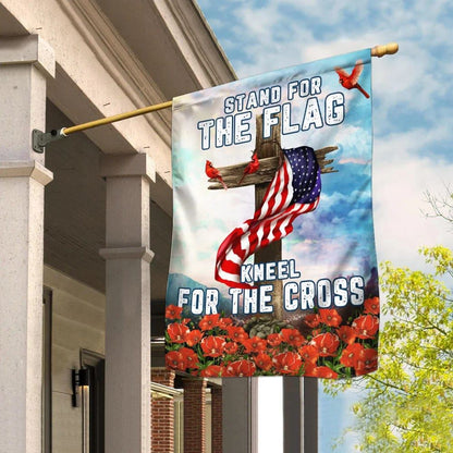 Cardinal Christian Cross American Flag, Outdoor Christian House Flag, Christian Flag, Scripture Flag, Garden Banner