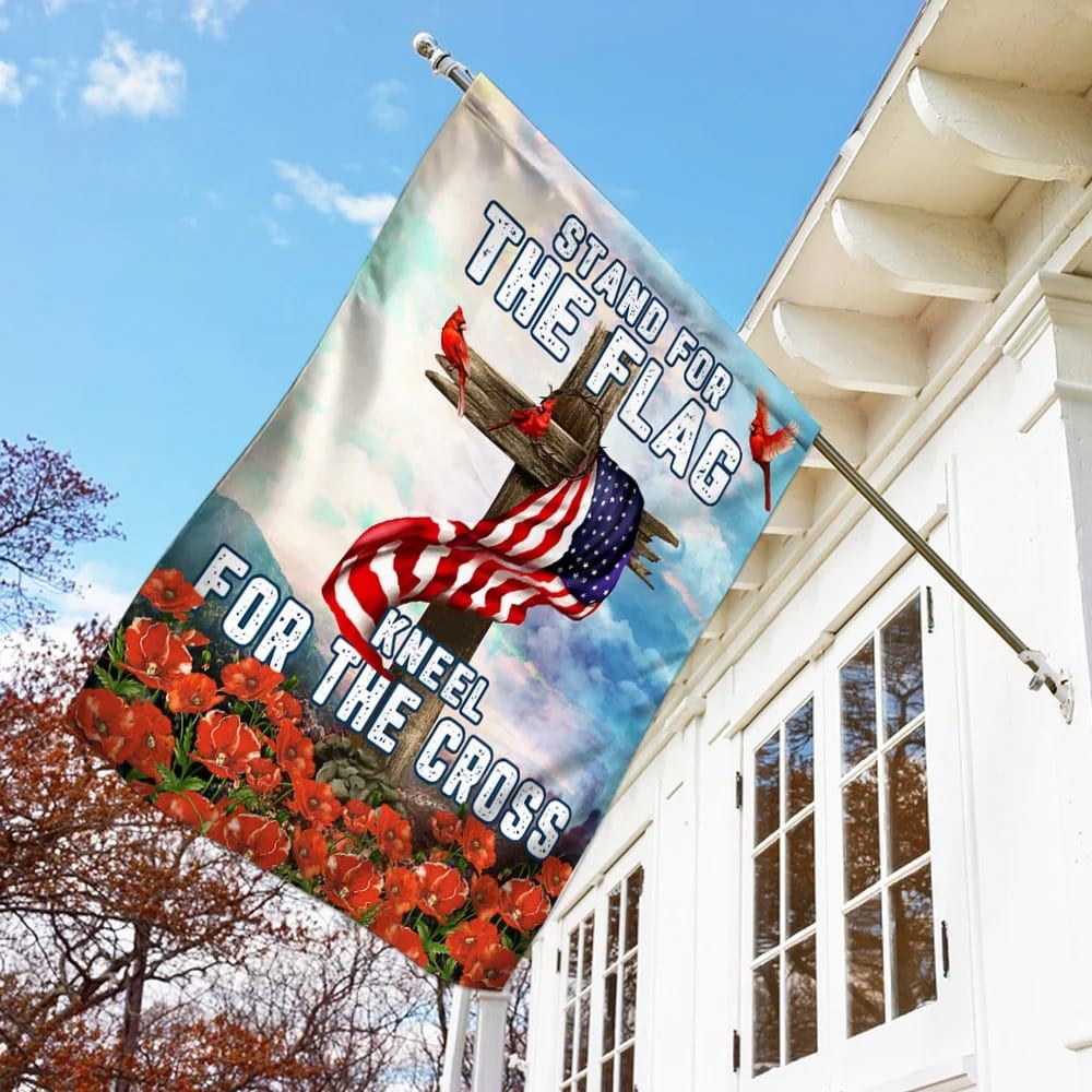 Cardinal Christian Cross American Flag, Outdoor Christian House Flag, Christian Flag, Scripture Flag, Garden Banner