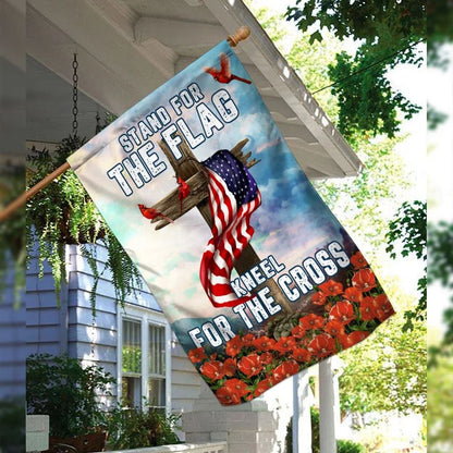 Cardinal Christian Cross American Flag, Outdoor Christian House Flag, Christian Flag, Scripture Flag, Garden Banner