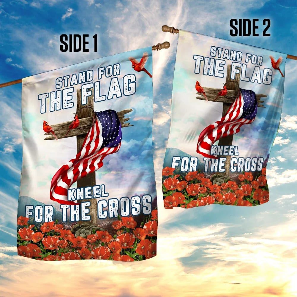 Cardinal Christian Cross American Flag, Outdoor Christian House Flag, Christian Flag, Scripture Flag, Garden Banner
