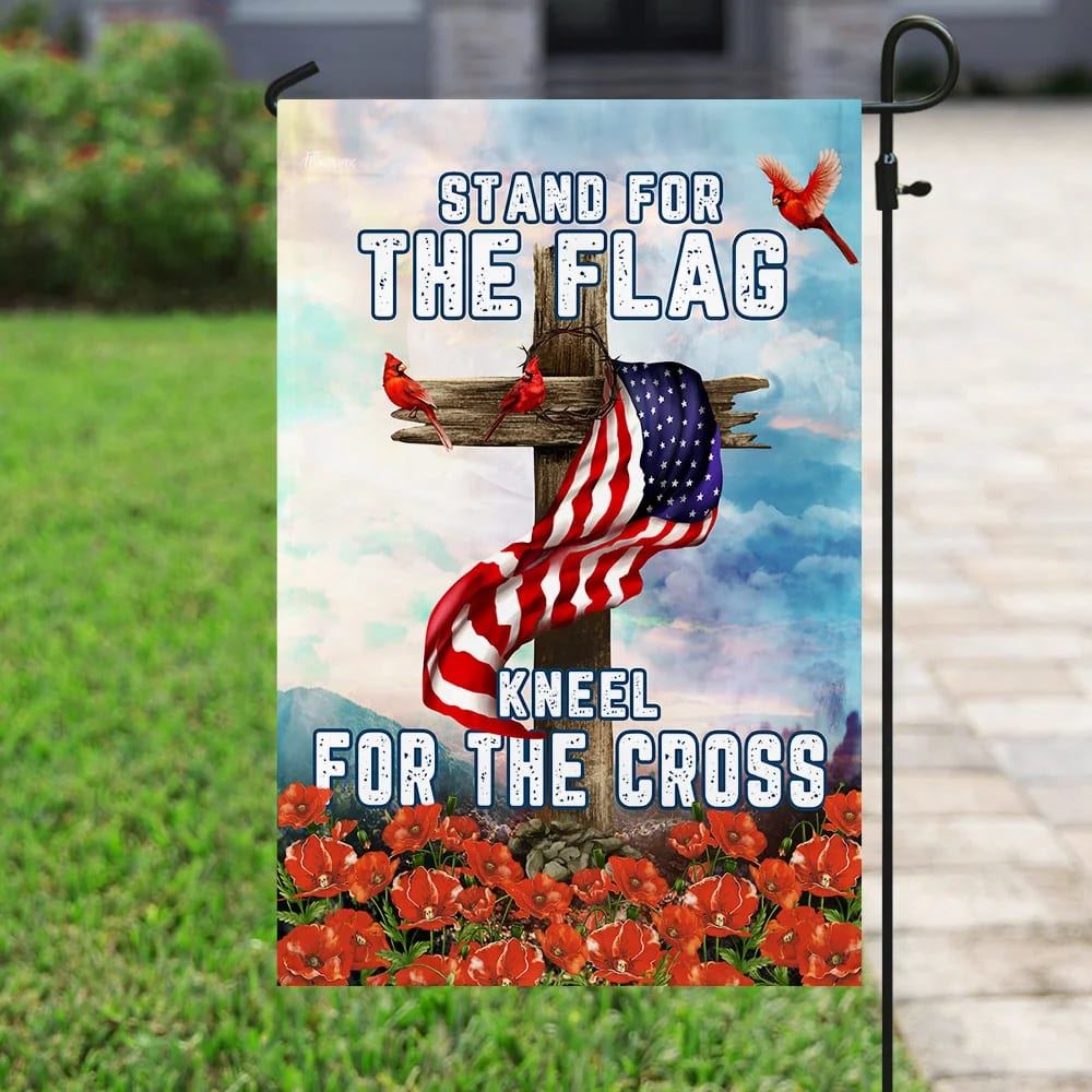 Cardinal Christian Cross American Flag, Outdoor Christian House Flag, Christian Flag, Scripture Flag, Garden Banner