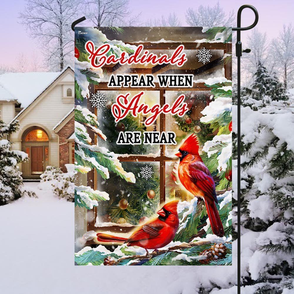 Cardinal Christmas Flag Cardinals Appear When Angels Are Near, Christmas Notre Dame House Flag, Christmas Outdoor Decor Ideas