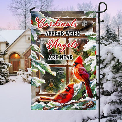Cardinal Christmas Flag Cardinals Appear When Angels Are Near, Christmas Notre Dame House Flag, Christmas Outdoor Decor Ideas