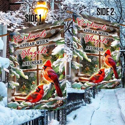 Cardinal Christmas Flag Cardinals Appear When Angels Are Near, Christmas Notre Dame House Flag, Christmas Outdoor Decor Ideas