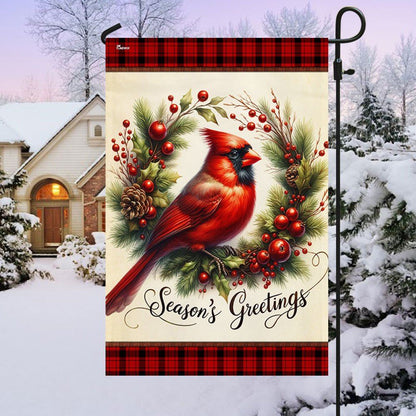 Cardinal Christmas Wreath Flag, Christmas Notre Dame House Flag, Christmas Outdoor Decor Ideas