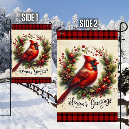 Cardinal Christmas Wreath Flag, Christmas Notre Dame House Flag, Christmas Outdoor Decor Ideas