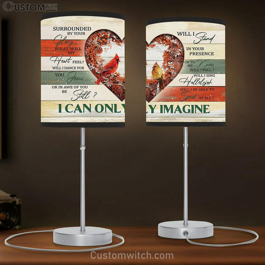 Cardinal Couple I Can Only Imagine Table Lamb Gift - Bible Verse Table Lamb - Religious Bedroom Decor