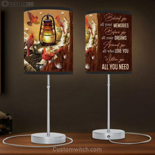 Cardinal, Dandelion, Behind You All Your Memories Table Lamb