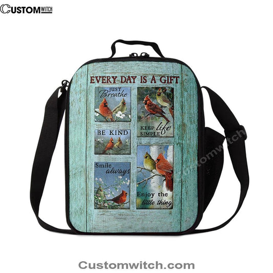 Cardinal Every Day Is A Gift Lunch Bag, Christian Lunch Bag For School, Picnic, Religious Lunch Bag