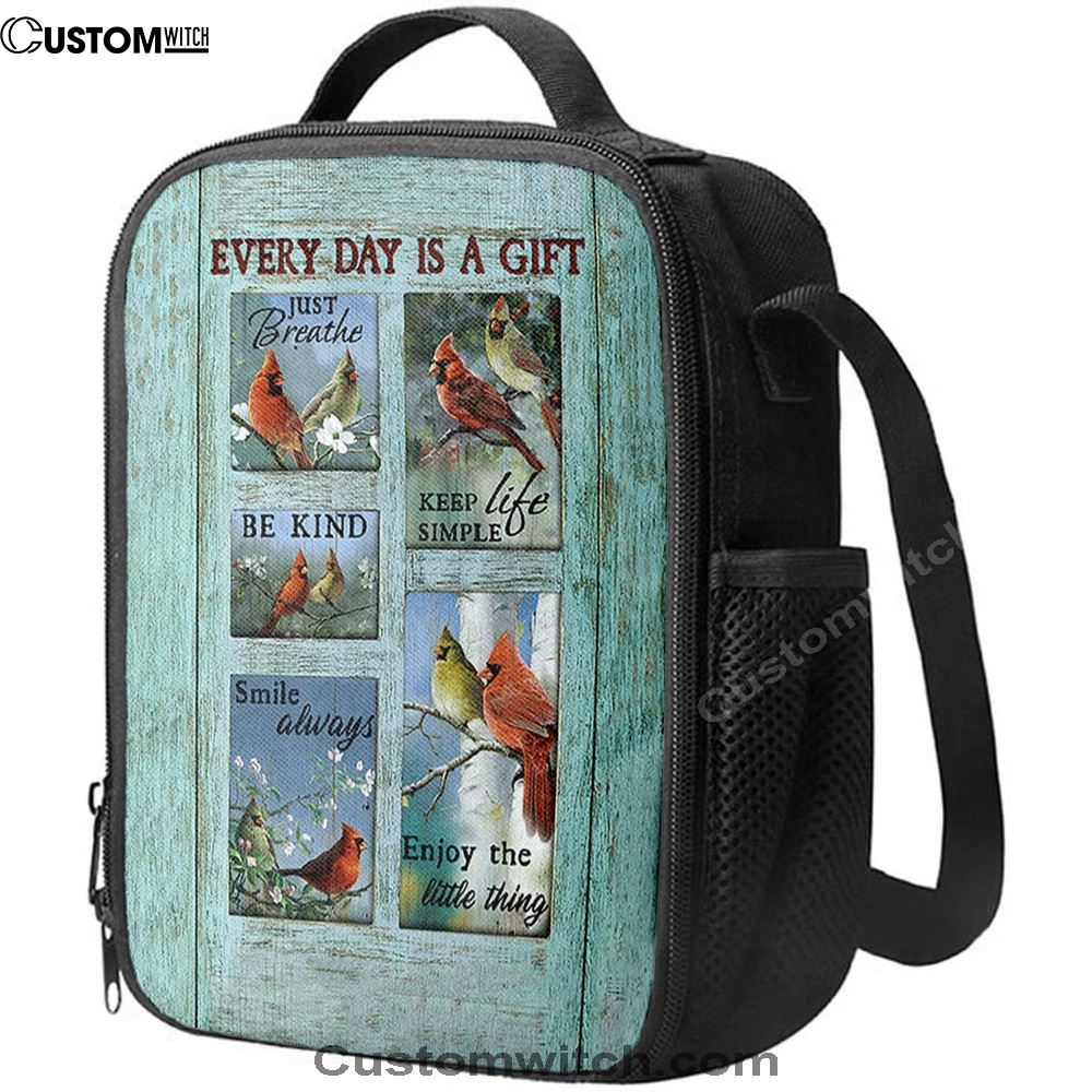 Cardinal Every Day Is A Gift Lunch Bag, Christian Lunch Bag For School, Picnic, Religious Lunch Bag