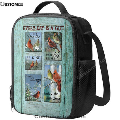 Cardinal Every Day Is A Gift Lunch Bag, Christian Lunch Bag For School, Picnic, Religious Lunch Bag