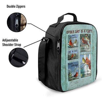 Cardinal Every Day Is A Gift Lunch Bag, Christian Lunch Bag For School, Picnic, Religious Lunch Bag