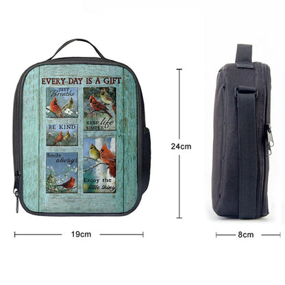 Cardinal Every Day Is A Gift Lunch Bag, Christian Lunch Bag For School, Picnic, Religious Lunch Bag