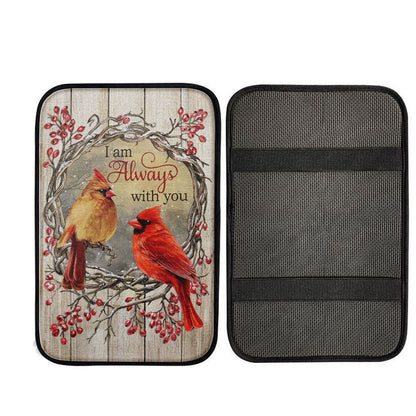 Cardinal I Am Always With You Car Center Console Cover, Religious Car Armrest Accessories